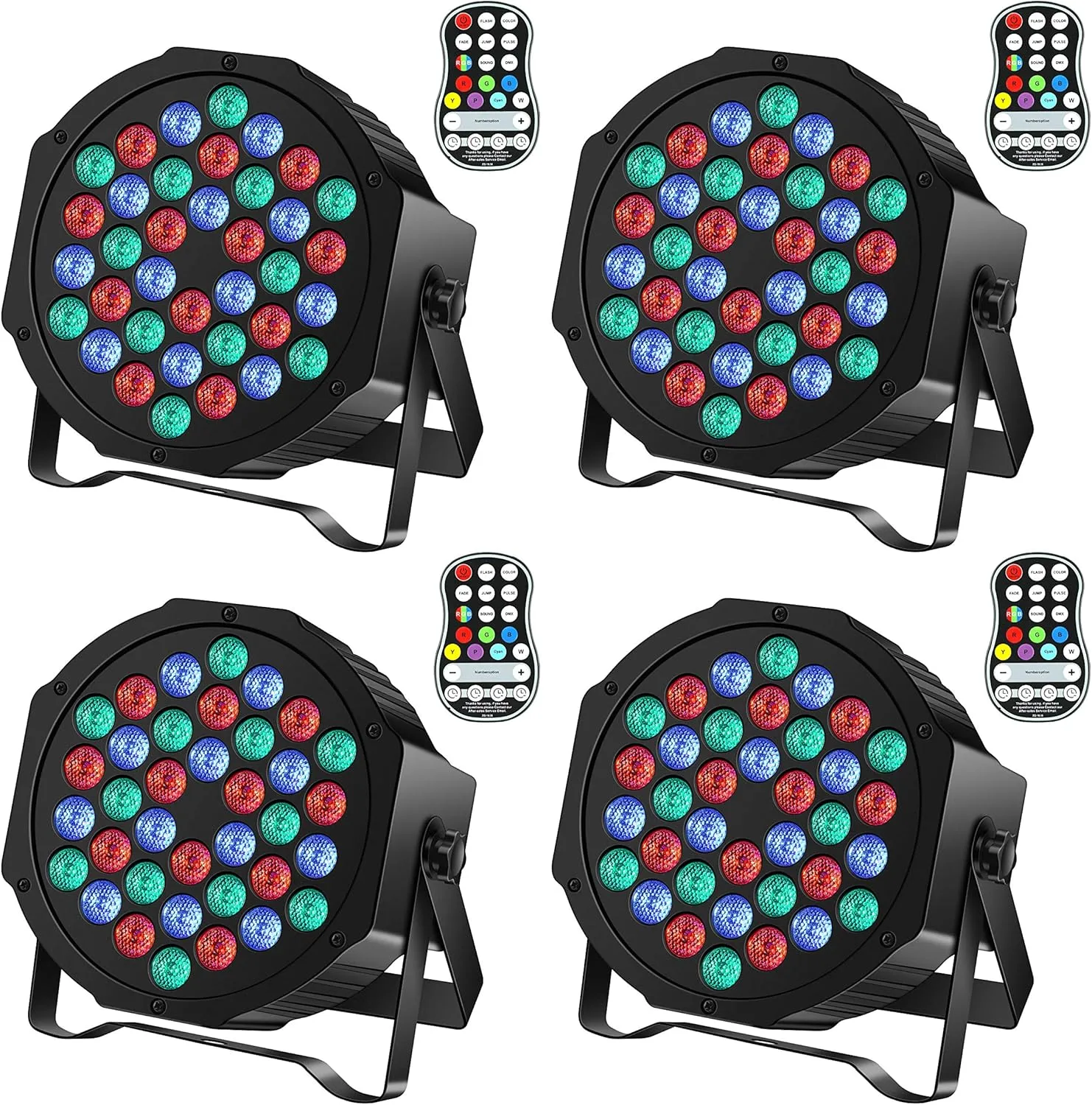 Rechargeable Par Can Lights U`King Wireless LED Uplights Battery Powered Uplighting RGB 36W Stage Lighting for Events DJ Disco Wedding Party - 4 Pack