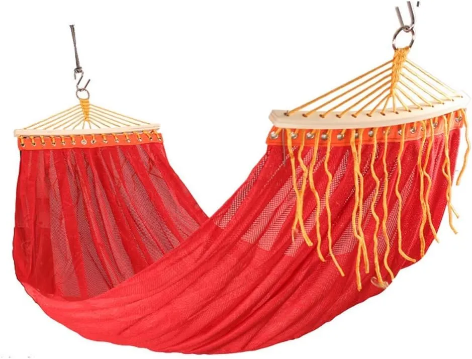 Recreation Double Hammock Anti-Rollover Mesh Breathable Mesh Leisure for Indoor and Outdoor Can Withstand Weight 250kg Gifts for Hikers