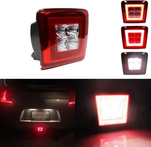 Red Clear Lens Full LED Rear Bumper Fog Light For 2009-2019 Nissan 370Z, 2013-17 Nissan Juke Nismo