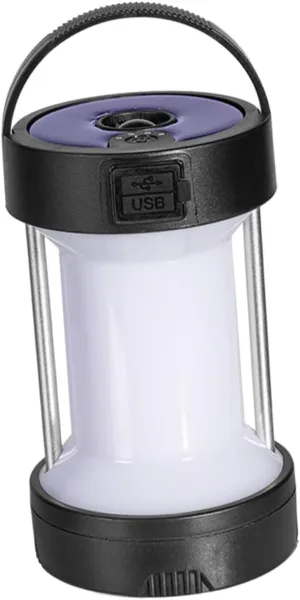Reusable Handheld Camping Lamp Solar Charging Portable Tent Light Removable Hooks for Outdoor Use Durable and Multipurpose Design for Camping and Emergencies
