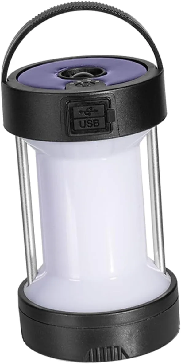 Reusable Handheld Camping Lamp Solar Charging Portable Tent Light Removable Hooks for Outdoor Use Durable and Multipurpose Design for Camping and Emergencies