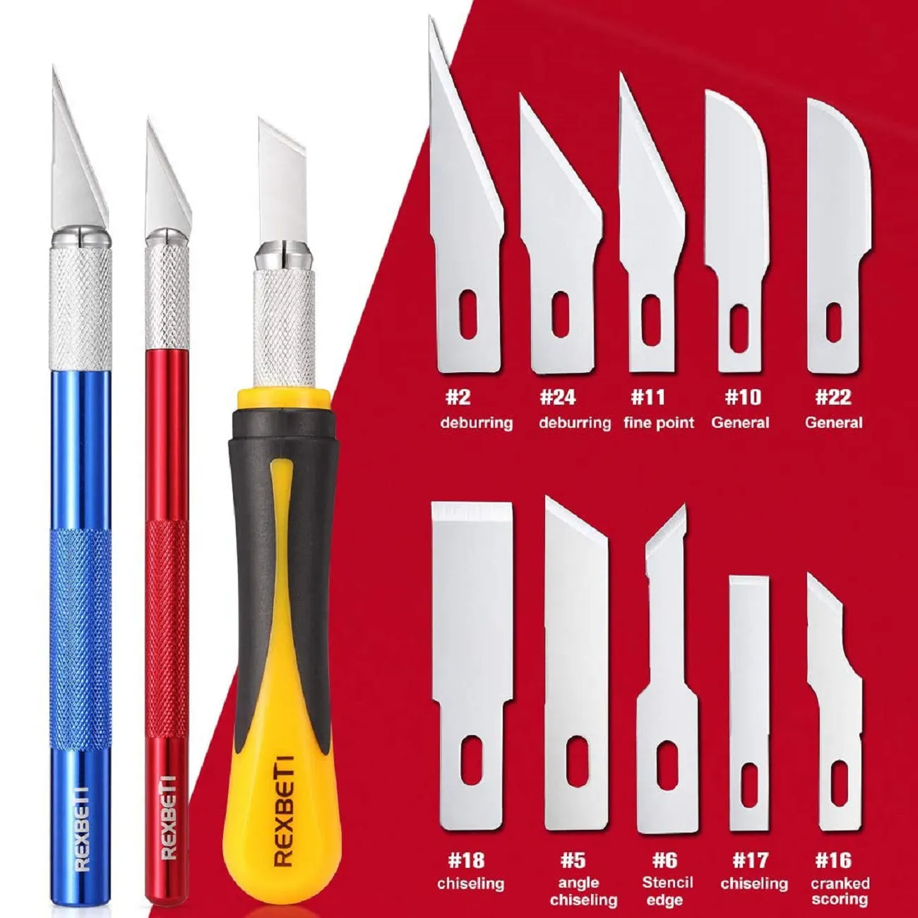 REXBETI 16 Piece Precision Hobby Craft Knife Set