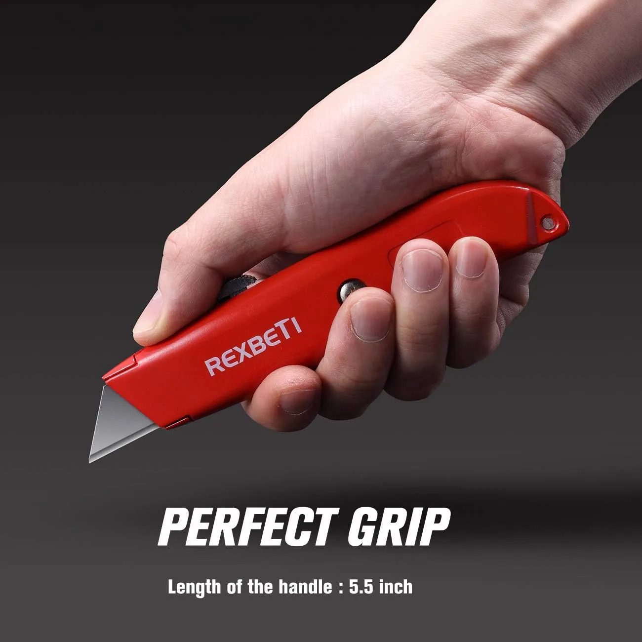 REXBETI 36 Pack Utility Knife Retractable Box Cutter, 4 Color Heavy Duty Aluminum Shell Knife Sets with Extra 30pc SK5 Blades for Cartons, Cardboard and Boxes