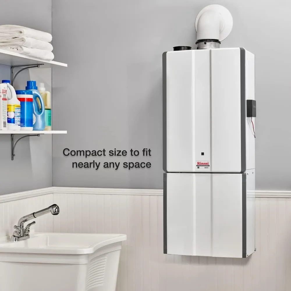 Rinnai RUCS65IN Tankless Hot Water Heater, 6.5 GPM, Natural Gas, Indoor Installation