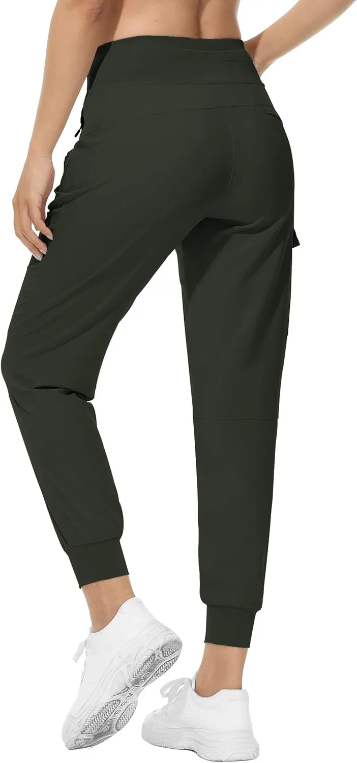 RlaGed Women’s Cargo Hiking Pants Lightweight Joggers Quick Dry Water Resistant Outdoor Fishing UPF 50 Zipper Pockets