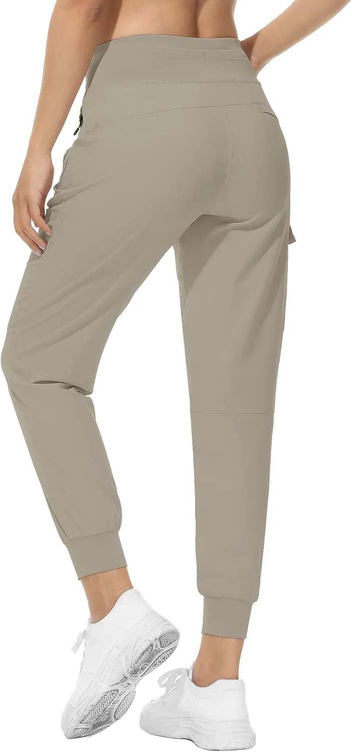 RlaGed Women’s Cargo Hiking Pants Lightweight Joggers Quick Dry Water Resistant Outdoor Fishing UPF 50 Zipper Pockets