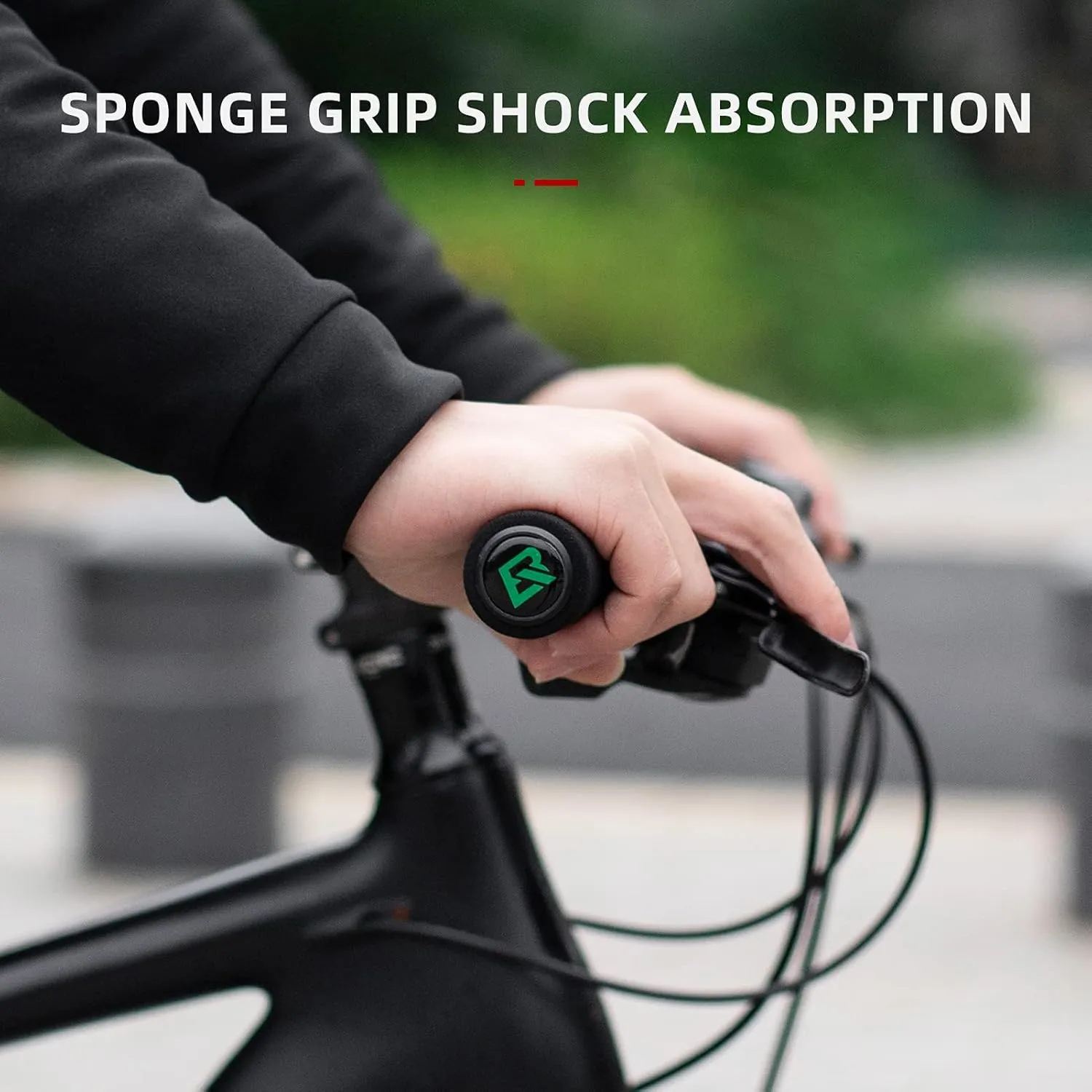 Rock BROS Bike Grips Foam Single Lock on Bicycle Handle Bar Soft Comfortable Non-Slip Bike Handle Grips for BMX Mountain MTB Beach Cruiser Scooter