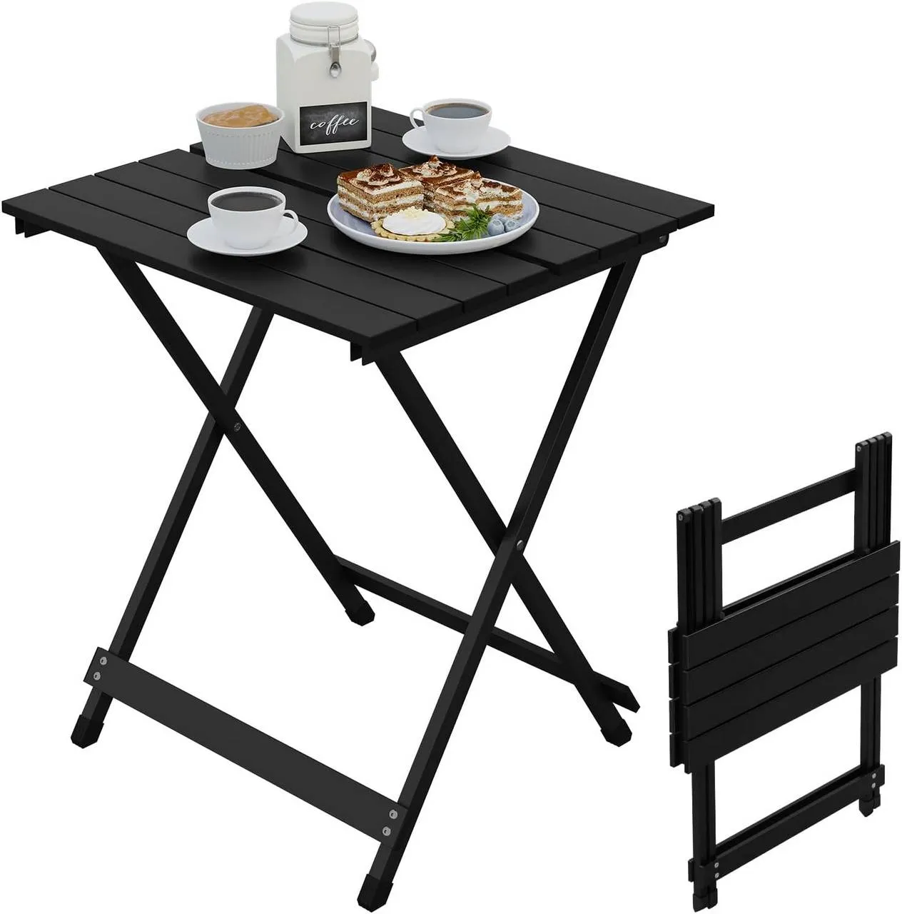 Rootz Camping Table - Folding Picnic Table - Portable Outdoor Table - Lightweight Aluminum Alloy - 50.5cm x 47cm x 59.5cm