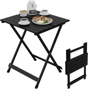 Rootz Camping Table - Folding Picnic Table - Portable Outdoor Table - Lightweight Aluminum Alloy - 50.5cm x 47cm x 59.5cm