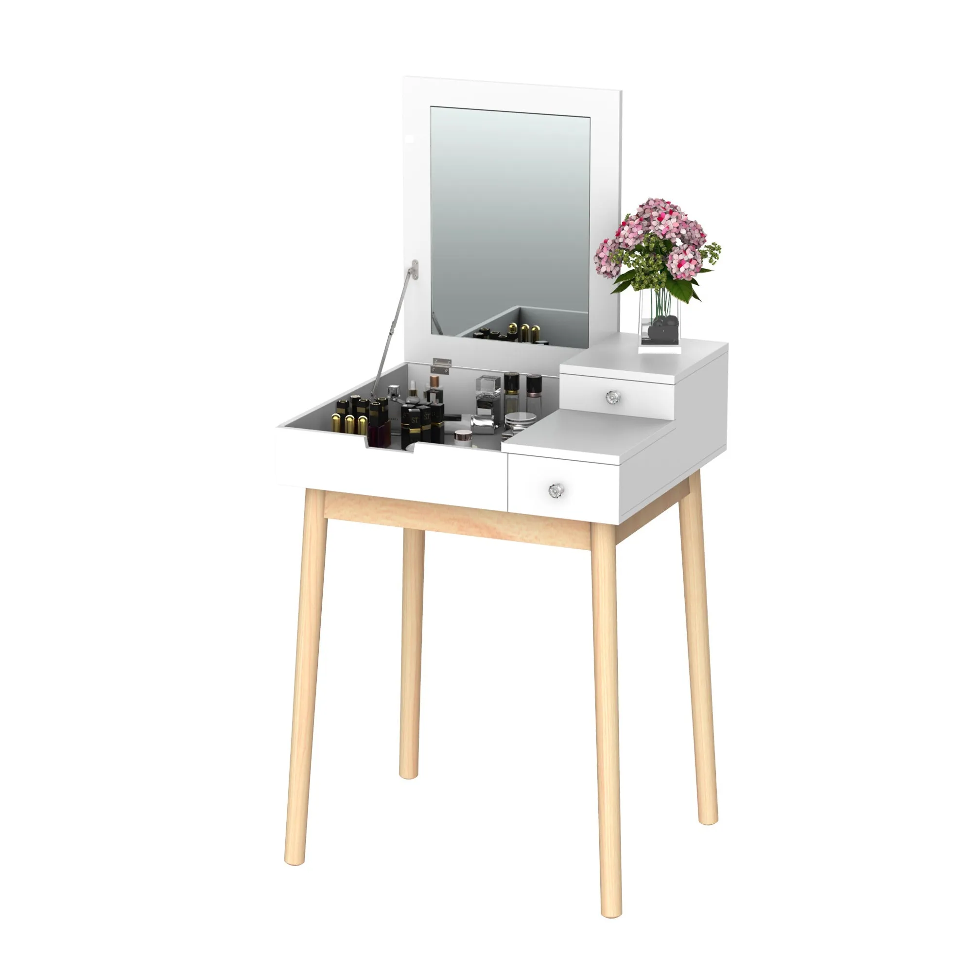 Rootz Dressing Table - Cosmetic Table - Vanity Table - Compact Storage Solution - 60 x 50 x 85.5cm
