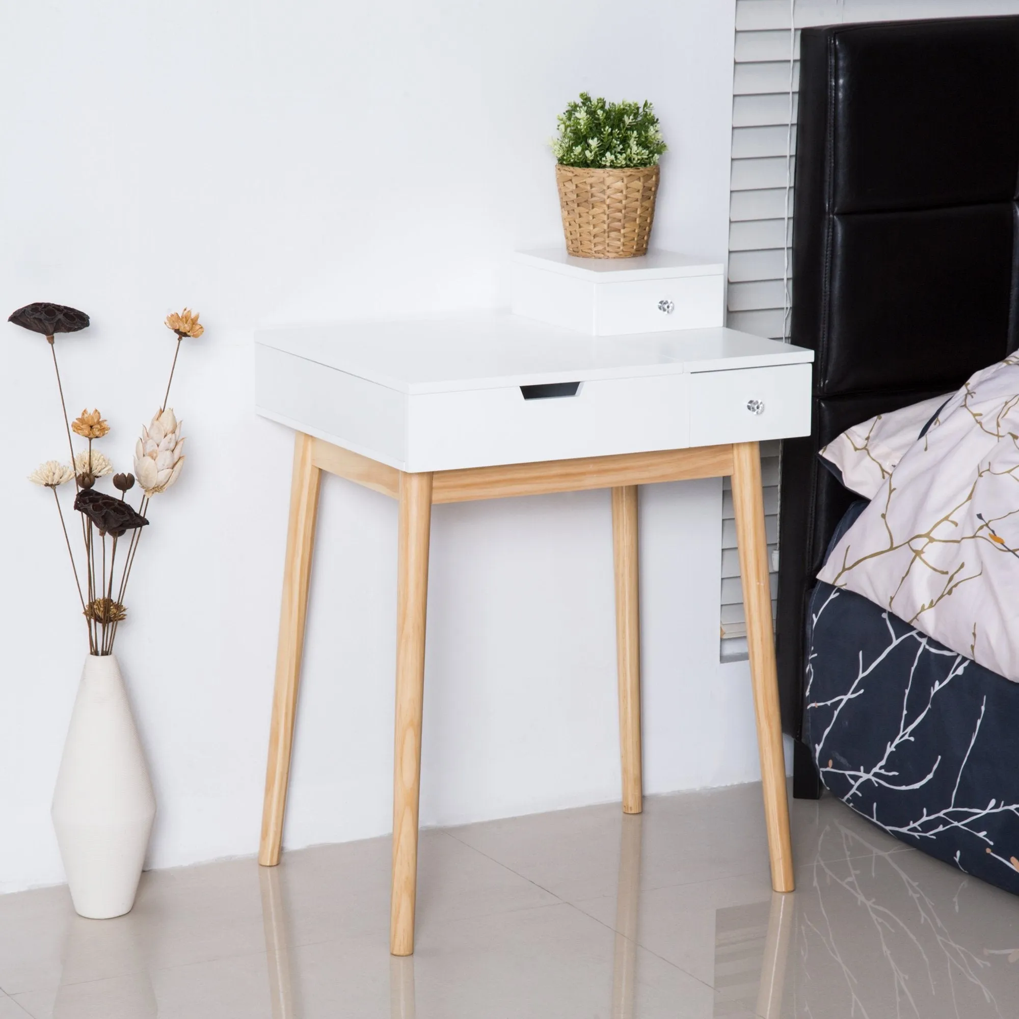 Rootz Dressing Table - Cosmetic Table - Vanity Table - Compact Storage Solution - 60 x 50 x 85.5cm