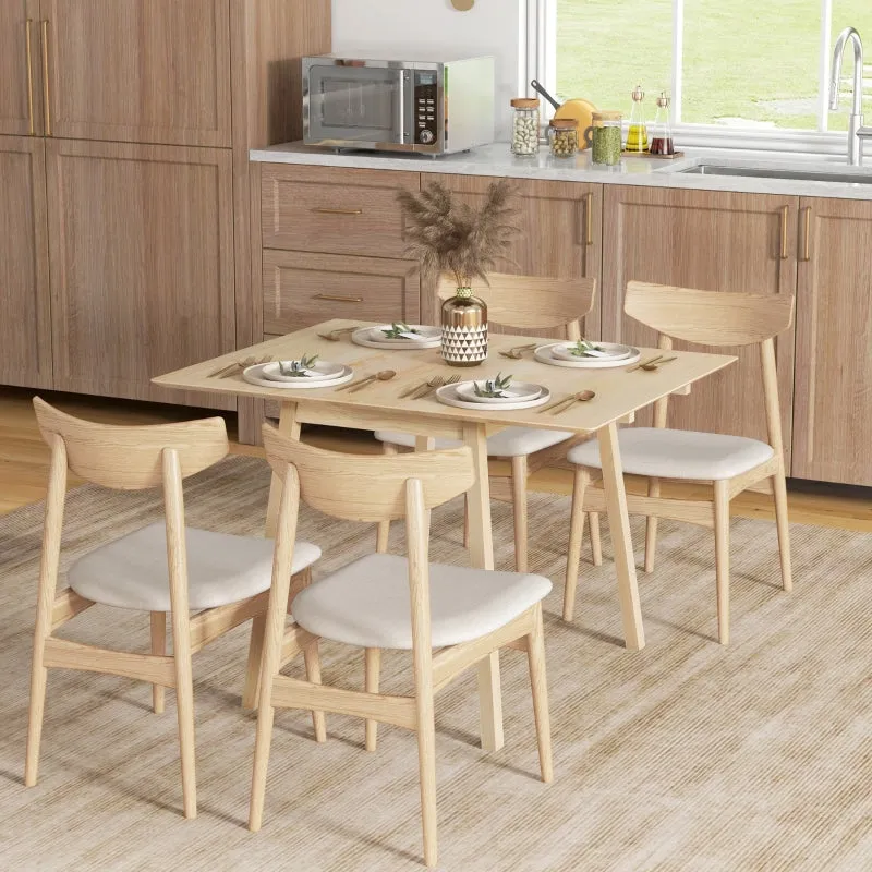 Rootz Folding Dining Table - Collapsible Dining Table - Space-Saving Table - Durable Pine Wood - Multi-Functional Use - 86D x 110W x 75H cm (Fully Unfolded)