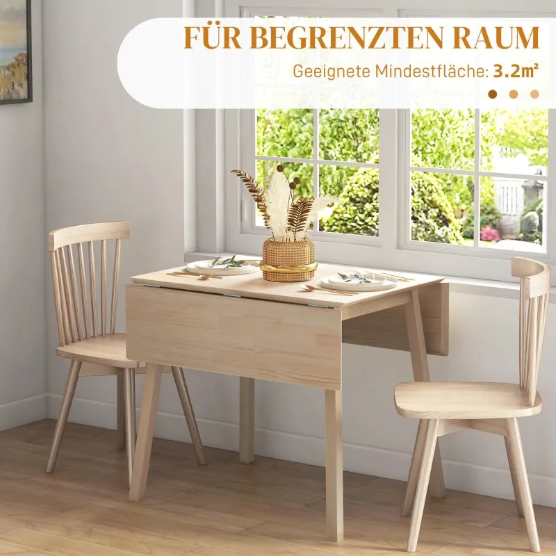 Rootz Folding Dining Table - Collapsible Dining Table - Space-Saving Table - Durable Pine Wood - Multi-Functional Use - 86D x 110W x 75H cm (Fully Unfolded)
