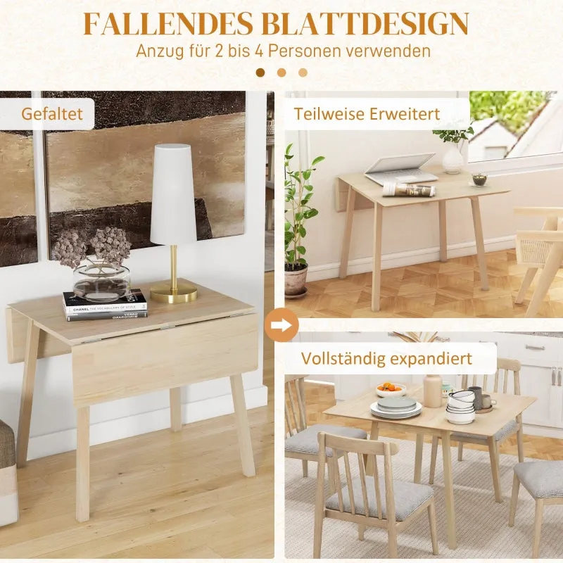 Rootz Folding Dining Table - Collapsible Dining Table - Space-Saving Table - Durable Pine Wood - Multi-Functional Use - 86D x 110W x 75H cm (Fully Unfolded)