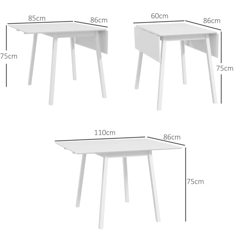 Rootz Folding Dining Table - Versatile Table - Stylish Table - Space-Saving Design - Durable Pinewood - Multi-Functional Use - 86D x 110W x 75H cm (Fully Unfolded)