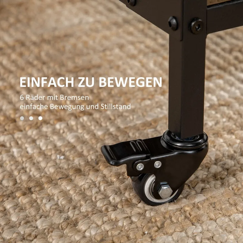 Rootz Mobile Folding Table - Space-Saving Dining Table - Versatile Foldable Table - Stylish Design - 130cm x 80cm x 74cm - Chipboard & Metal