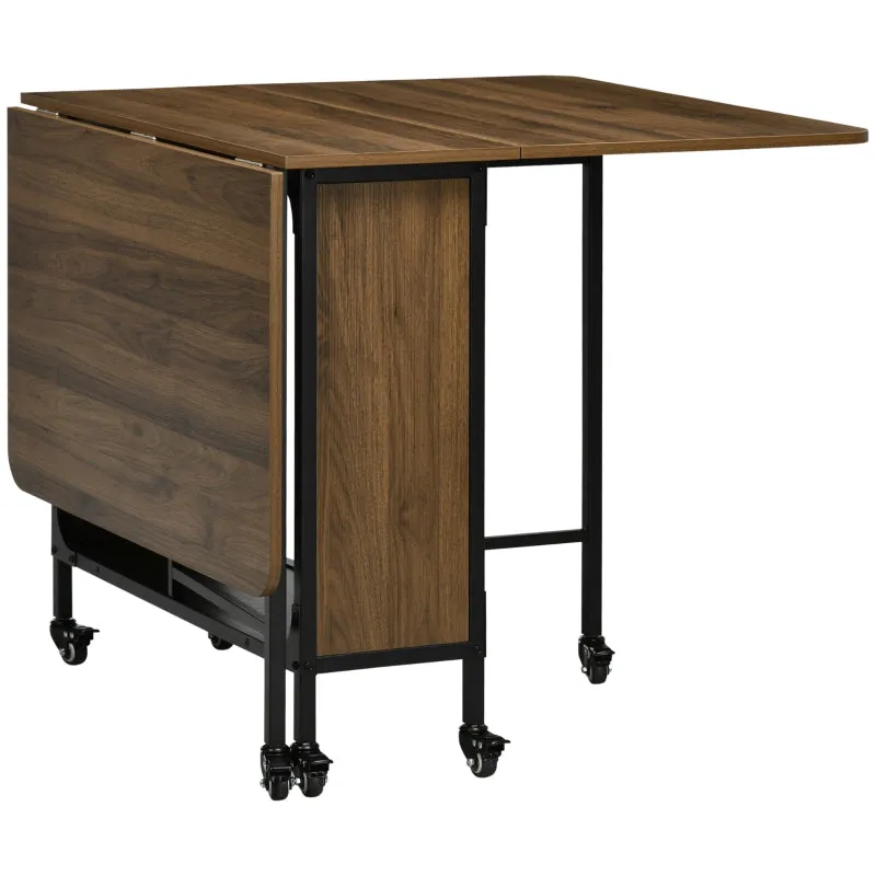 Rootz Mobile Folding Table - Space-Saving Dining Table - Versatile Foldable Table - Stylish Design - 130cm x 80cm x 74cm - Chipboard & Metal