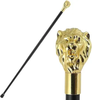 Royal Staff | Fashion Decorative Walking Cane Men, Golden Lion Head Luxury, Elegant Alloy Handle Cane, Traditonal African Hand Staff