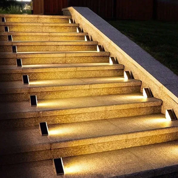Royelux Solar Powered Stair Lights - Waterproof, Warm White LED