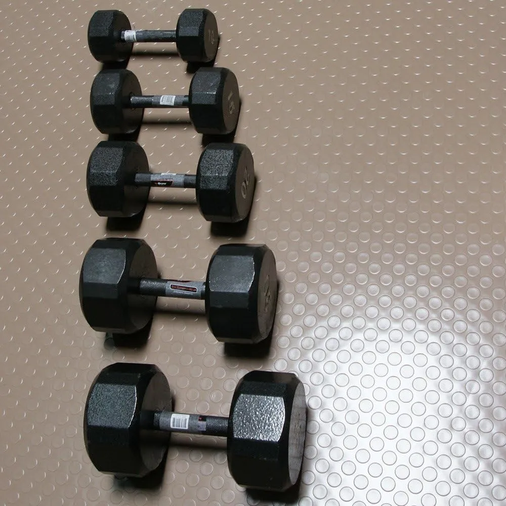 Rubber-Cal Coin Grip Metallic PVC Flooring