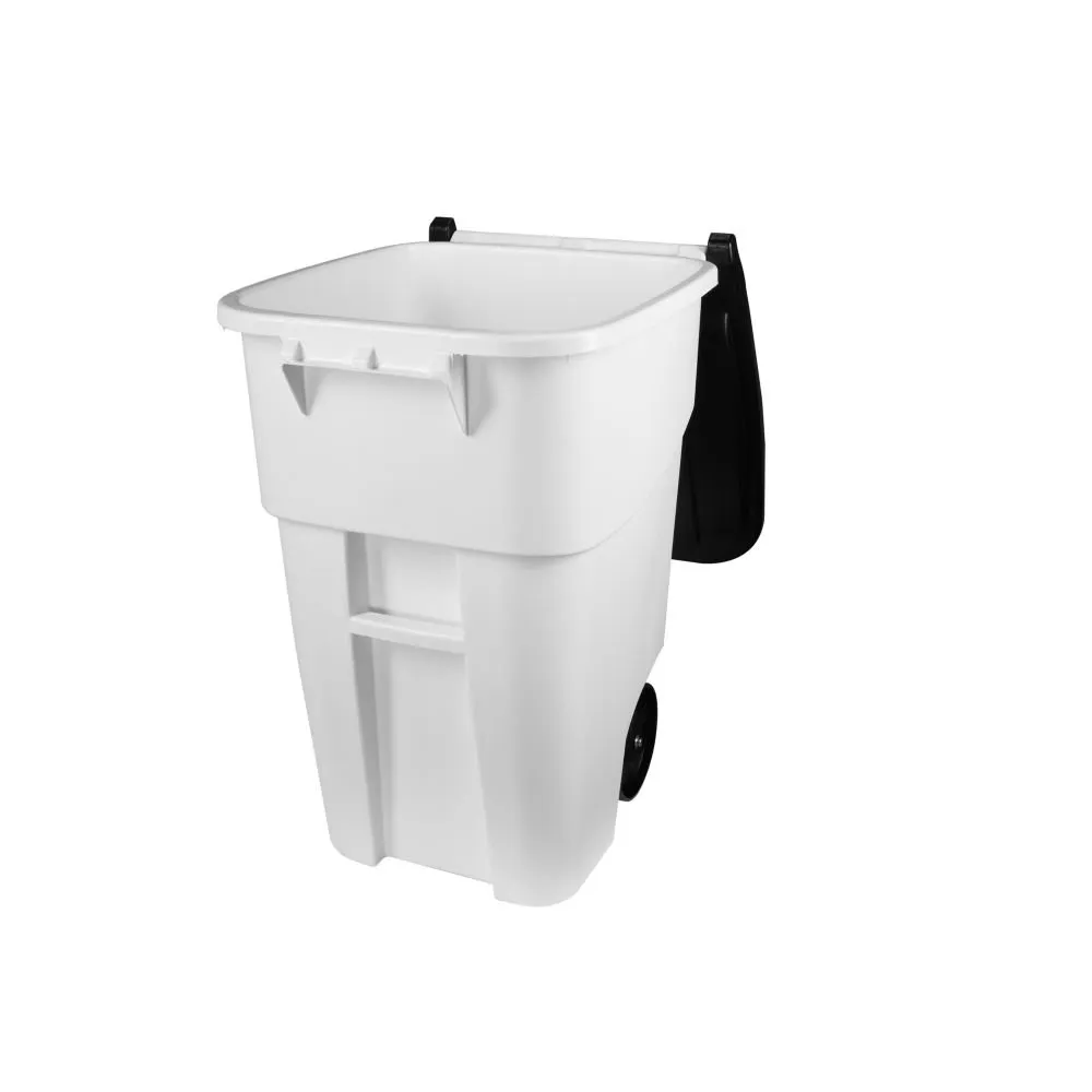 Rubbermaid Commercial Products BRUTE Rollout Heavy-Duty Wheeled Trash/Garbage Can, 50-Gallon, Blue, for Restaurants/Hospitals/Offices/Warehouses/Garage