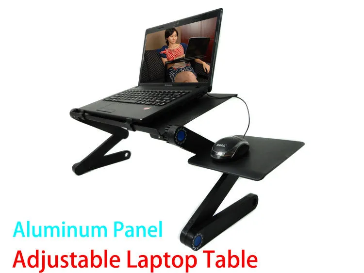 RYNX | Foldable Laptop Stand Desk Table Tray Adjustable Bedside w Mouse Pad
