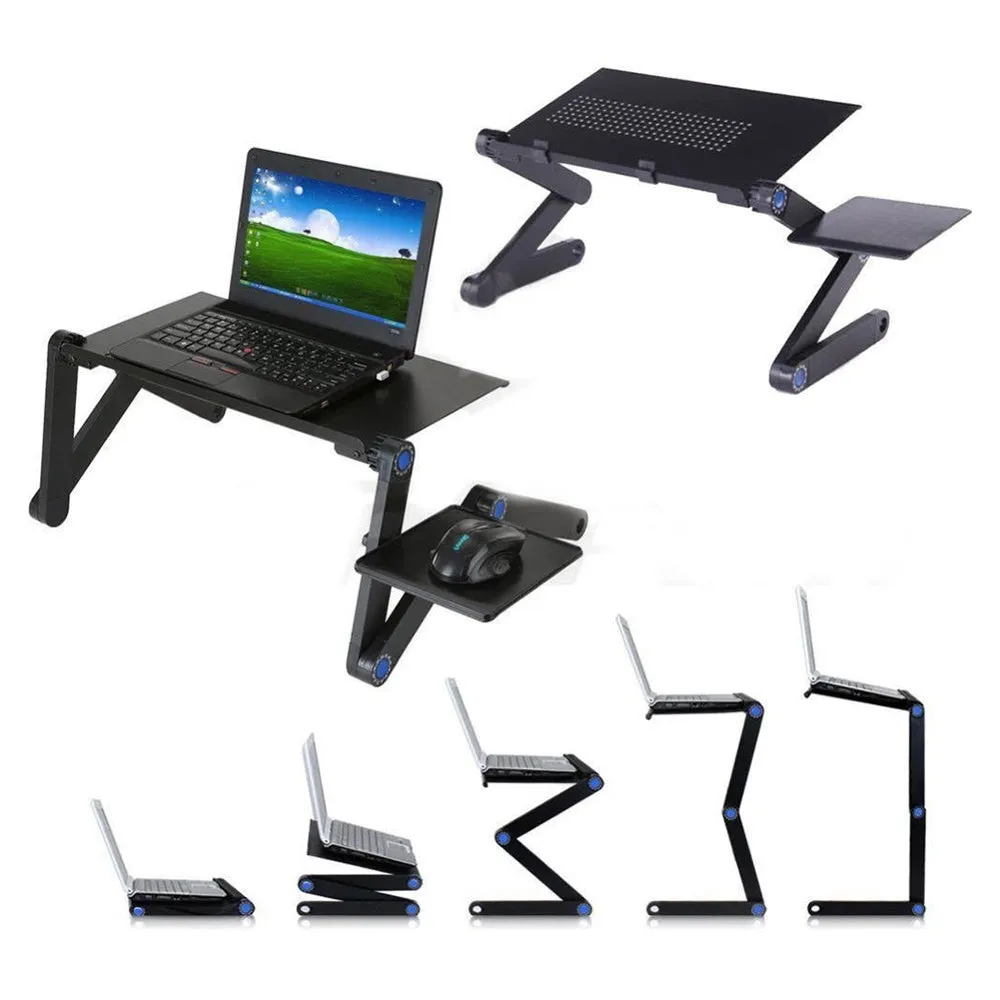 RYNX | Foldable Laptop Stand Desk Table Tray Adjustable Bedside w Mouse Pad