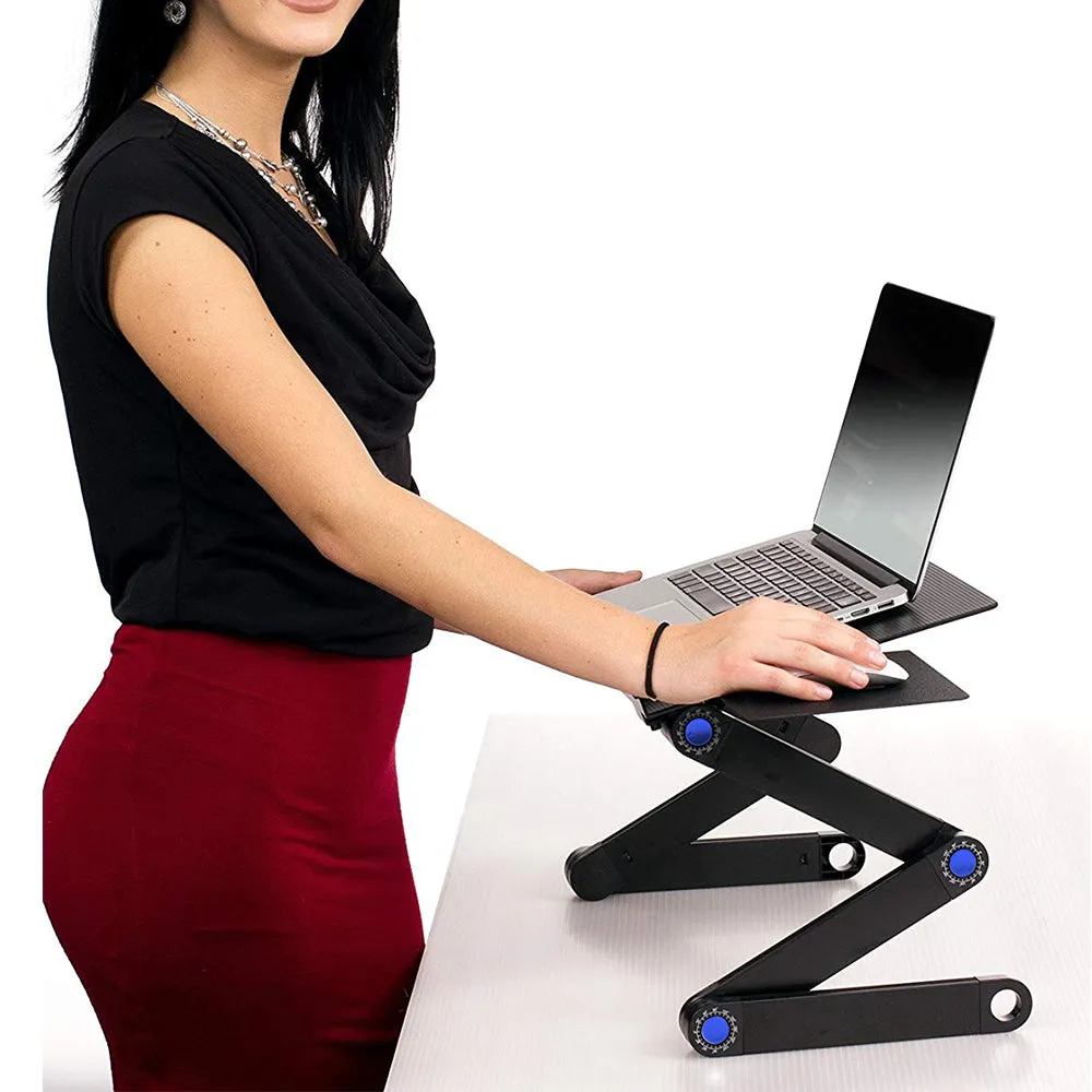 RYNX | Foldable Laptop Stand Desk Table Tray Adjustable Bedside w Mouse Pad