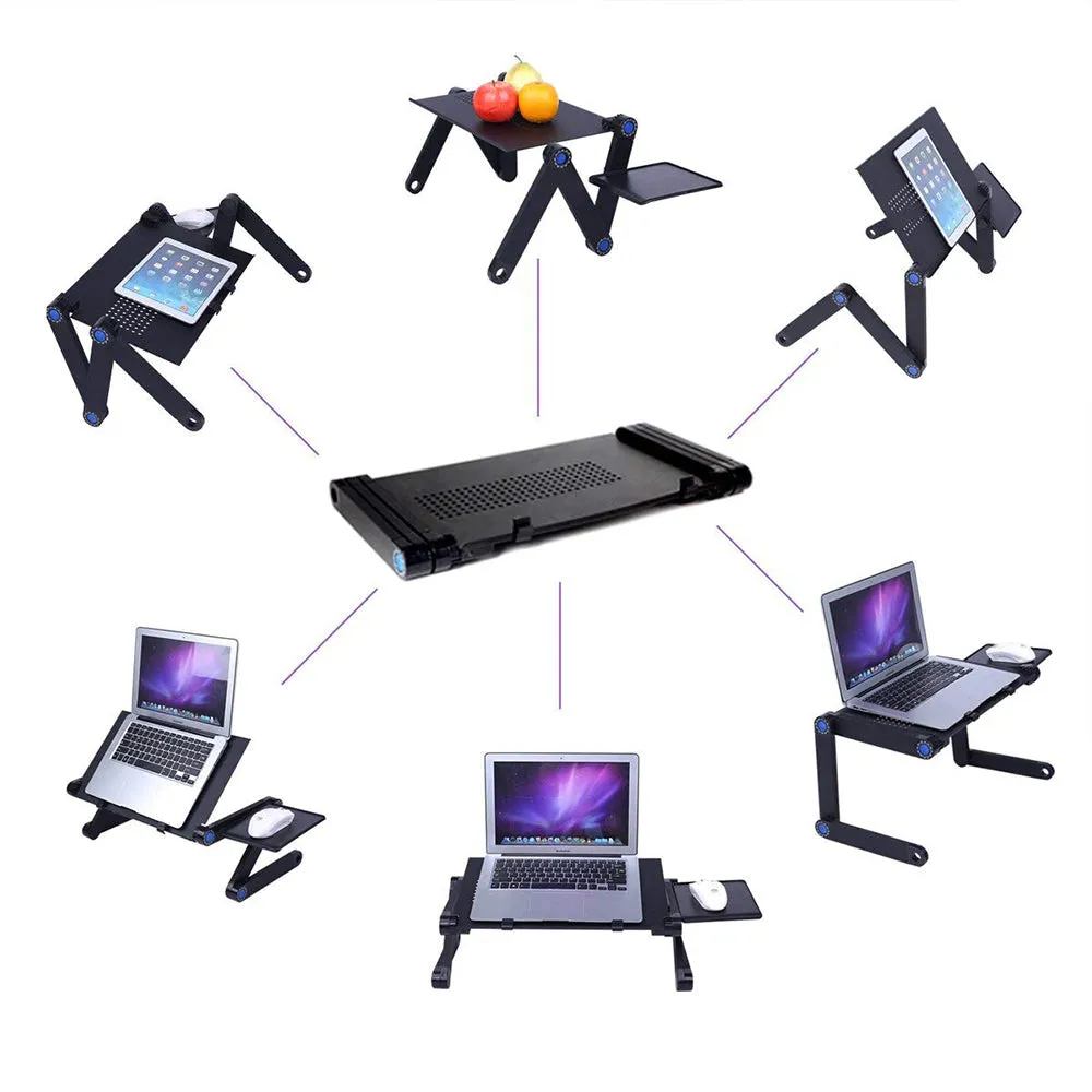 RYNX | Foldable Laptop Stand Desk Table Tray Adjustable Bedside w Mouse Pad
