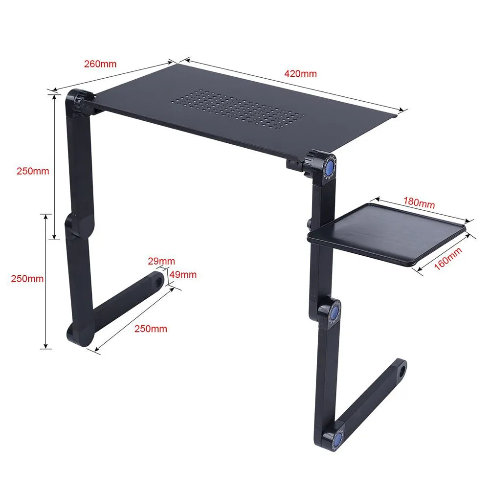 RYNX | Foldable Laptop Stand Desk Table Tray Adjustable Bedside w Mouse Pad