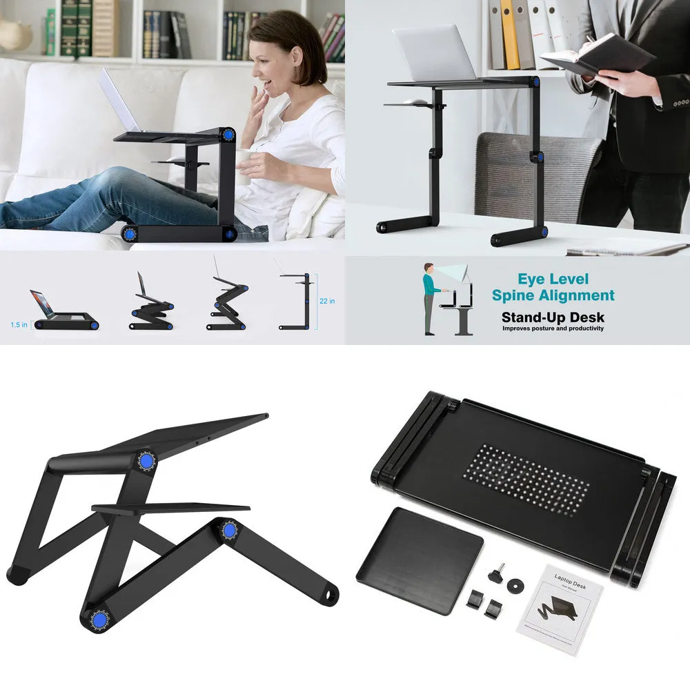 RYNX | Foldable Laptop Stand Desk Table Tray Adjustable Bedside w Mouse Pad