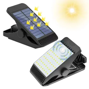 Rynx | Voominhtec Clip On Solar Lamps Outdoor, Motion Sensor Lights, Battery Buildable, 3 Light Modes, 3 Installation Methods, Ip65 Waterproof Security Lights For Fence, Wall, Garage, Patio Umbrella (2Pack)