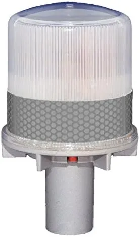 S4LN WHITE 1/2NM SOLAR NON-FLASHING STEADY-ON LED Marina Dock Barge Boat Safety Beacon Light