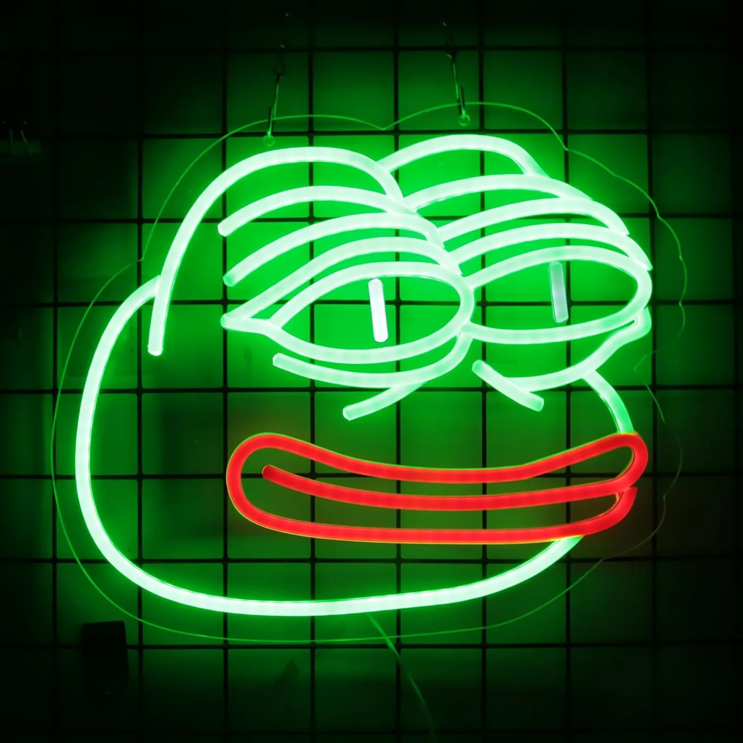 Sad Pepe Frog Neon Signs, Funny Frog Neon Light, LED Neon Signs for Wall Decor, Led Sign Animal Shaped Neon Lamp For Bar Garage Club Kids Room Decor