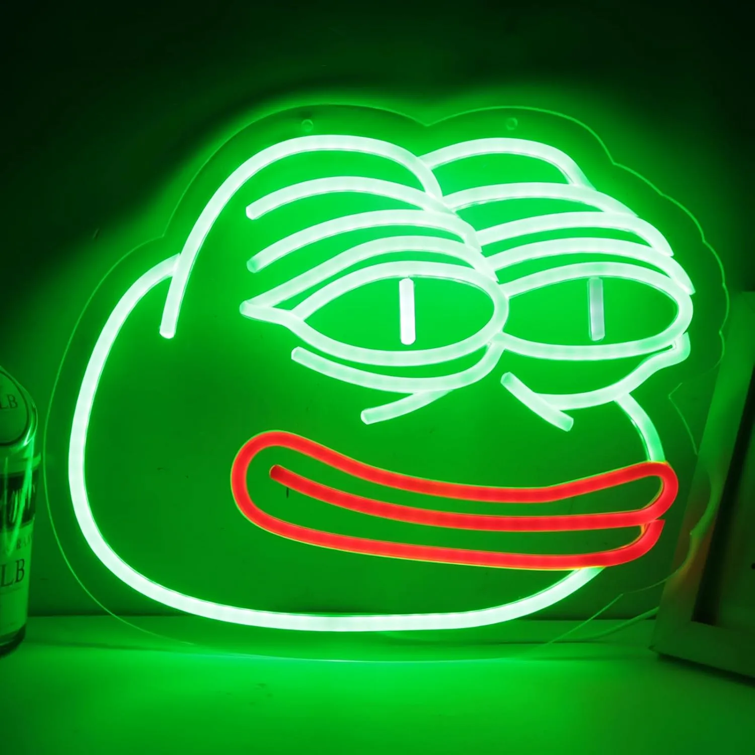Sad Pepe Frog Neon Signs, Funny Frog Neon Light, LED Neon Signs for Wall Decor, Led Sign Animal Shaped Neon Lamp For Bar Garage Club Kids Room Decor