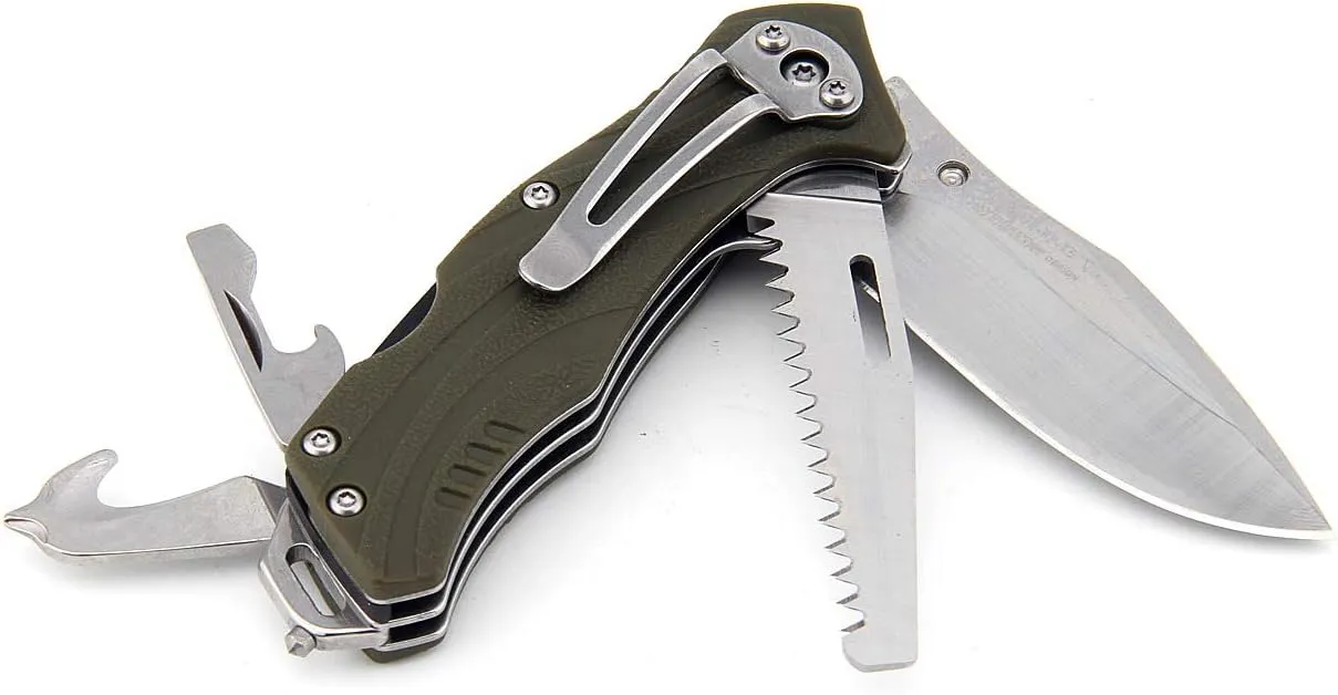 Sanrenmu 7098 Liner Lock Pocket Folding Knife Multitools 12C27 Blade PA66 GF Handle