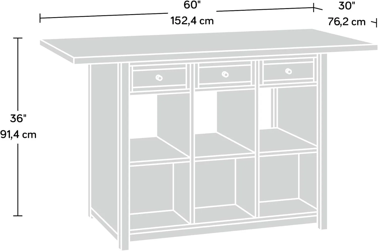 Sauder Craft Pro Series Craft Table/ Pantry cabinets, White finish