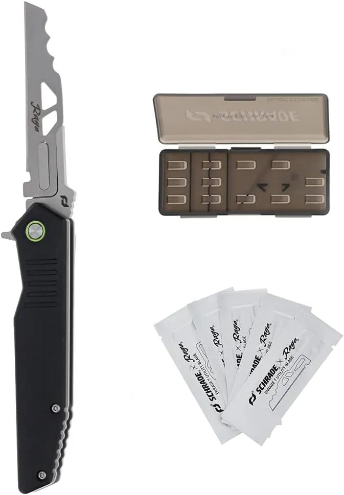 Schrade Nitro Enrage 7 Knife with Replaceable Blades, G10 Handle, Frame Lock for Hunting, Outdoor Survival, EDC