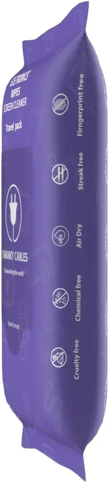 Screen Cleaner Wipes: Electronic Wipes for Screens - Computer Screen Wipes for Lens, Phone, Tv Screen and Monitor Cleaning - Tech Wipes & Microfiber Cloth (Soft Wipes, 60 Count)