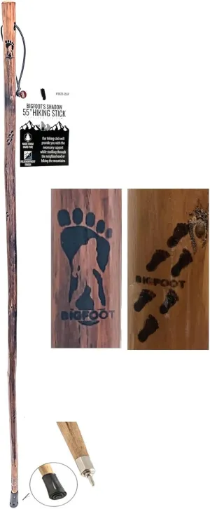 SE 55-Inch Bigfoot Stamped Hard Pine Hiking, Walking, Trekking Stick with Metal Reinforced Rubber Tip