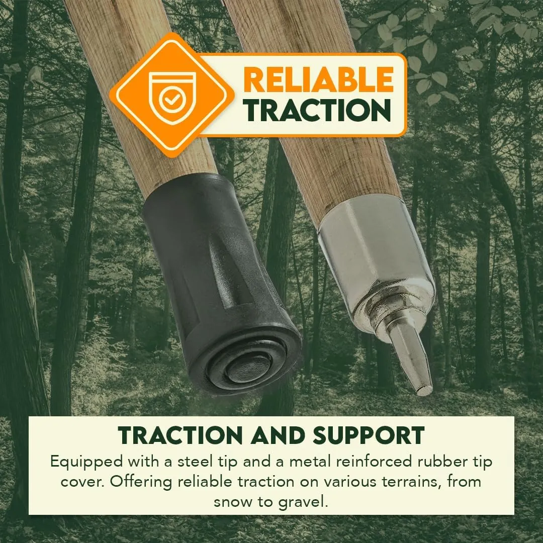 SE 55-Inch Bigfoot Stamped Hard Pine Hiking, Walking, Trekking Stick with Metal Reinforced Rubber Tip