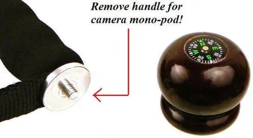 SE Collapsible Aluminum Shock-Absorbing Walking/Hiking Stick with Camera Mono-Pod (Colors May Vary) - WS8L