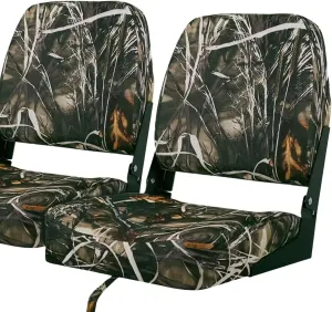 Seamander Seamander Low Back Boat Seats, Folding Boat Seats With Stainless Steel Screws,Aluminum Hinges&Padded,Fishing Boat Seat, Multiple Color Options (2-Pack)