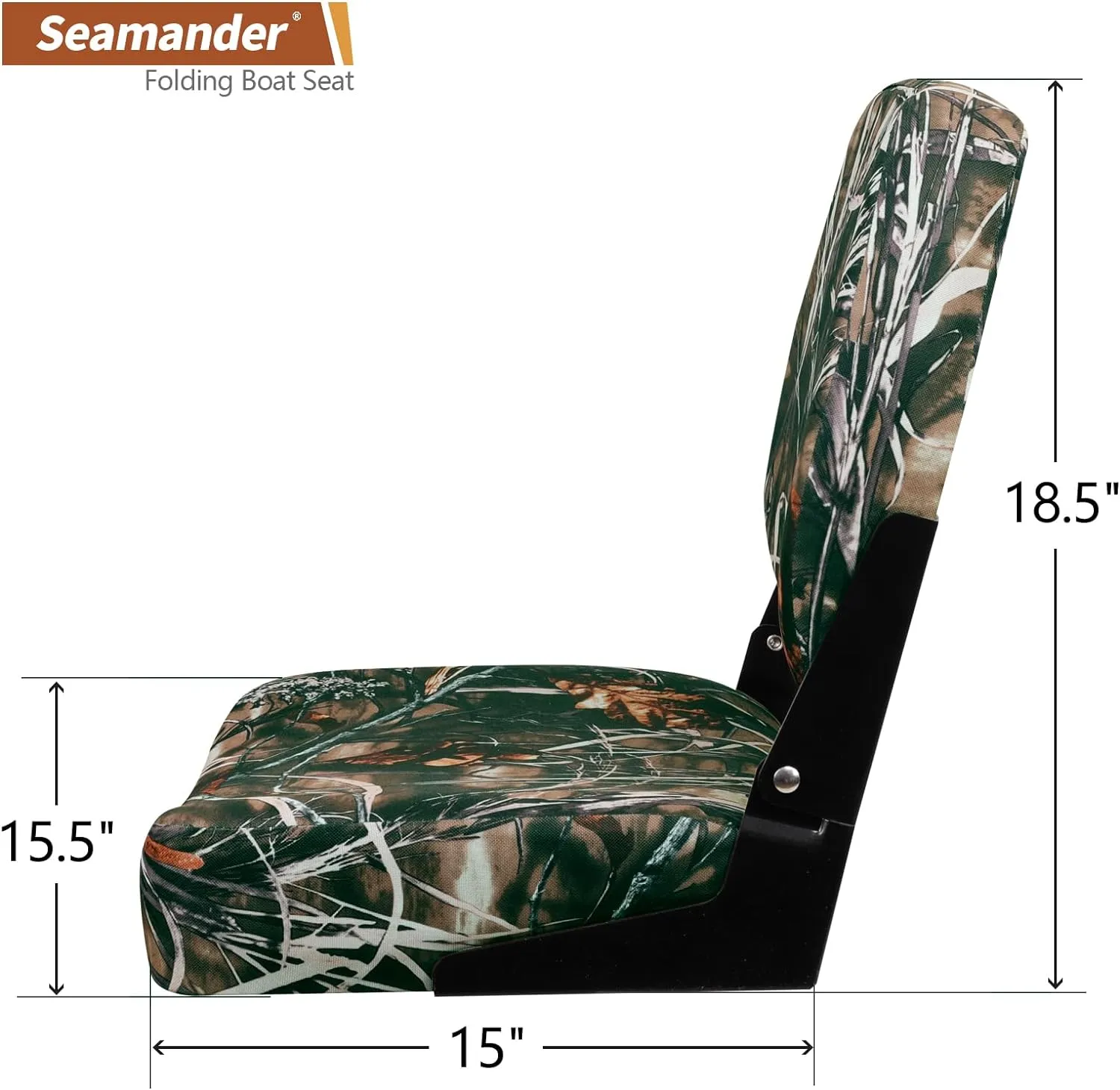 Seamander Seamander Low Back Boat Seats, Folding Boat Seats With Stainless Steel Screws,Aluminum Hinges&Padded,Fishing Boat Seat, Multiple Color Options (2-Pack)