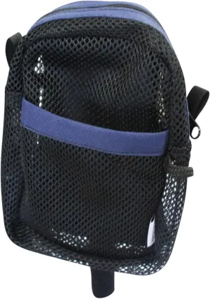 Secure Pouch, Carrying Bag for Cane, Walker, Crutches, Hiking Stick and Wheelchairs (Navy- Small)
