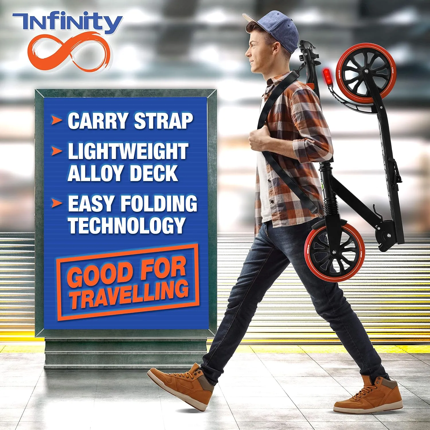 SereneLife Kick Scooter Adult Teenagers Kids- 2 Wheel Kids Scooter with Adjustable T-Bar Handlebar - Alloy Anti-Slip Deck - Portable Folding Scooters for Kids with Carrying Strap