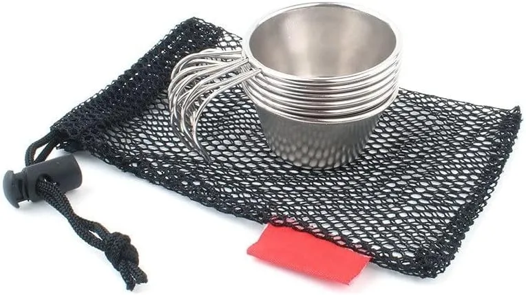 Set of 6 Outdoor Portable Mini Wine Cup 50ml Mountaineering and Hiking Water Cups