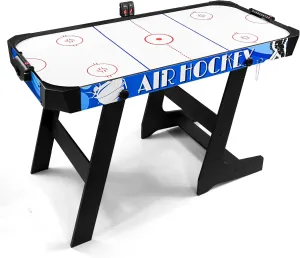 Seydrey Air Hockey Table, Folding Design, Black and Blue