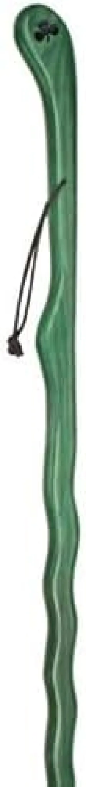 Shamrock Engraved Green Ash Walking Cane with Leather Wrist Strap, Walking Stick for Hiking, Walking Cane for Men and Women