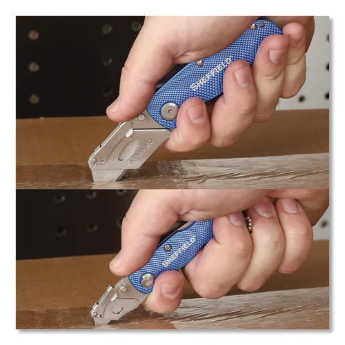 Sheffield Folding Lock Back Utility Knife Set, 1 Standard, 1 Mini, Blue